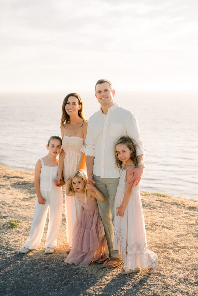A family photo taken at one of the best South Bay family photo locations - the Palos Verdes Cliffs.